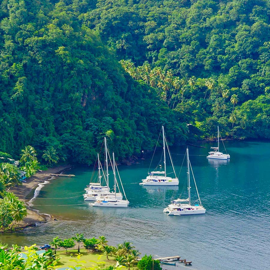 vakantie Saint Vincent en de Grenadines zeilen naar de Grenadines Saint Vincent Cumberland Bay