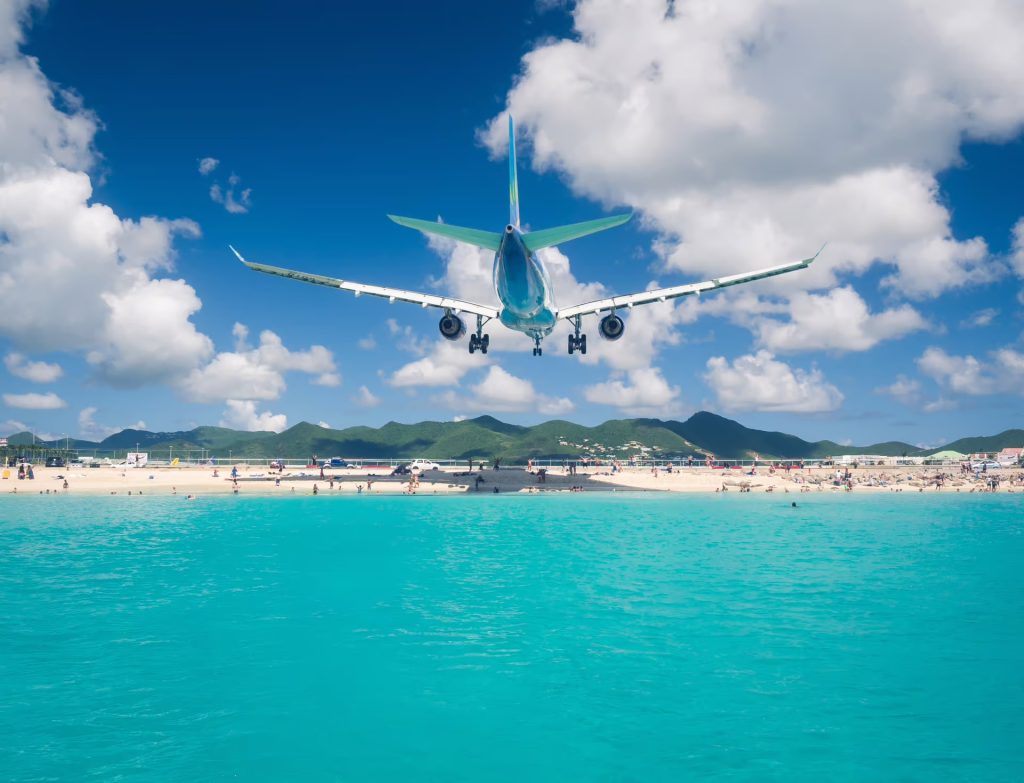 Eilandhoppen Caribbean rondreis Caribisch gebied Maho Beach Sint Maarten plane spotting